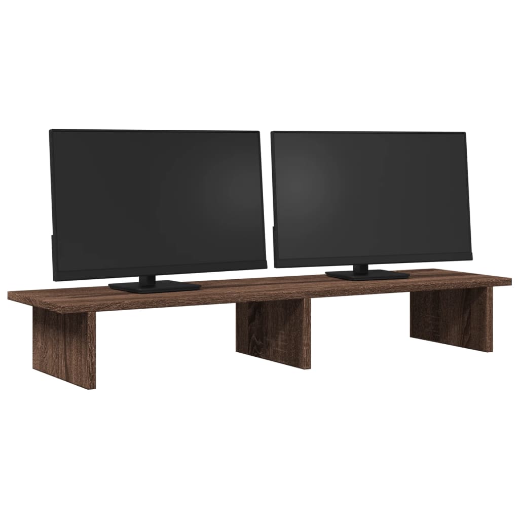 vidaXL Monitor Stand Brown Oak 100x27x15 cm Engineered Wood