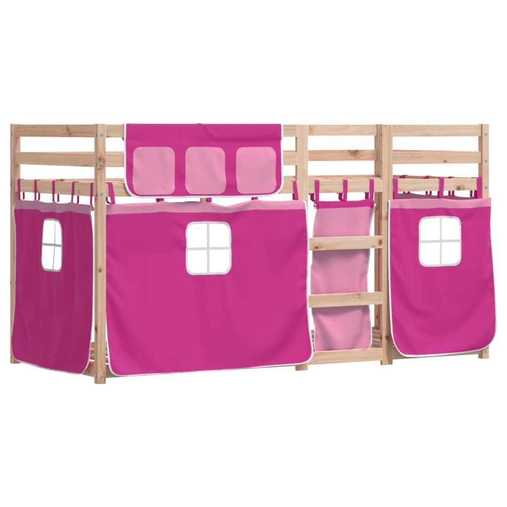 vidaXL Bunk Bed without Mattress Pink 90x200 cm Solid Wood Pine