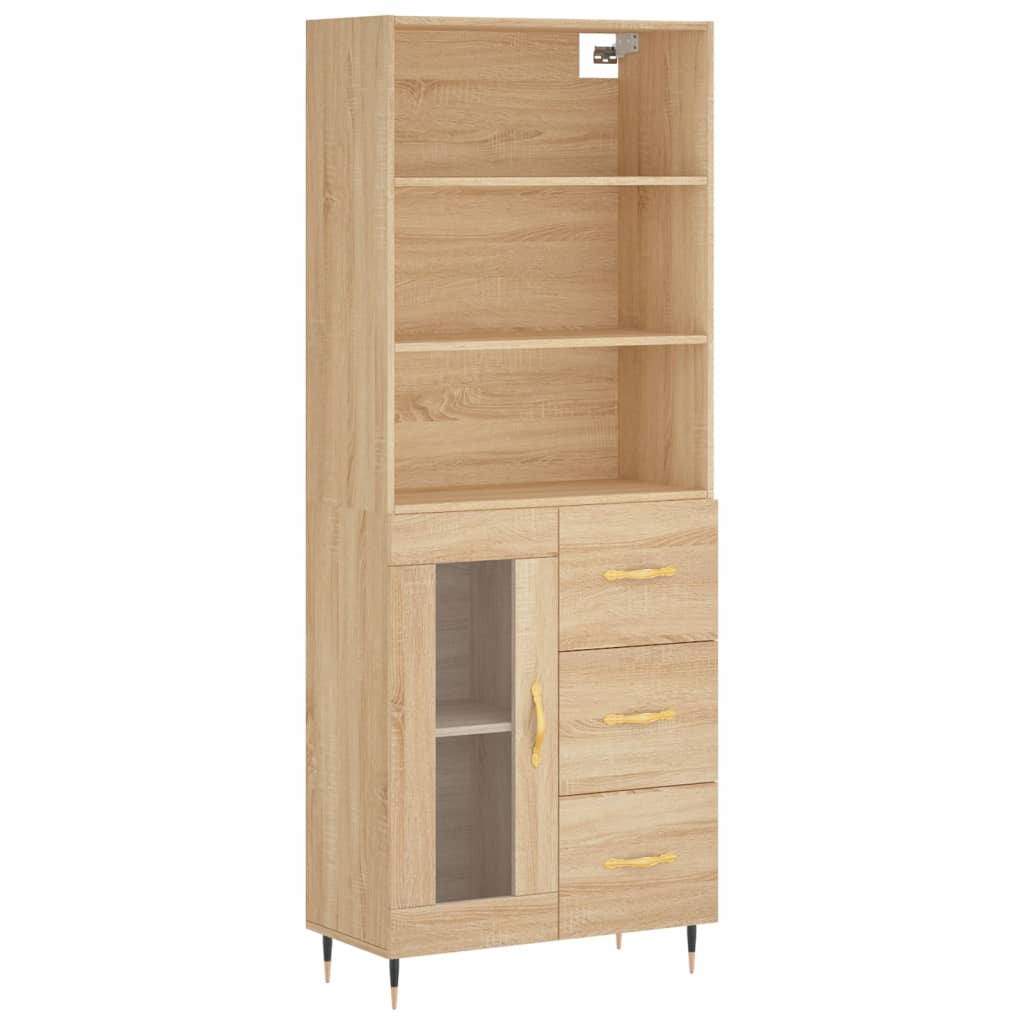 vidaXL Highboard Sonoma Oak 69.5x34x180 cm Engineered Wood