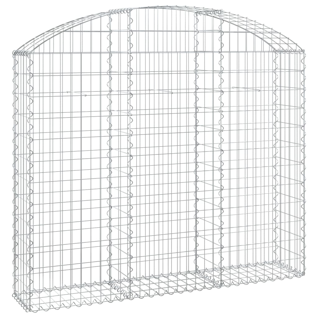 vidaXL Arched Gabion Basket 150x30x120/140 cm Galvanised Iron