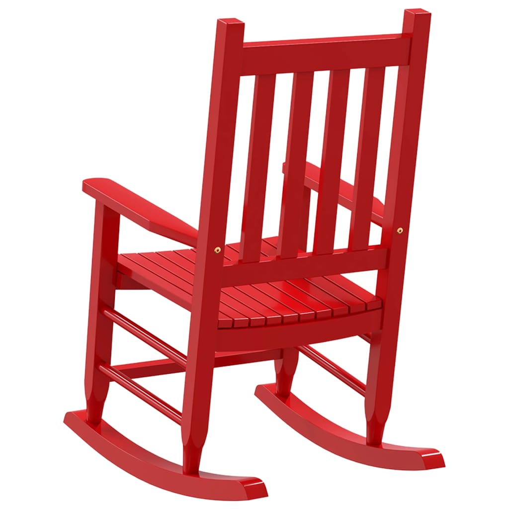 vidaXL Rocking Chair for Children Red Solid Wood Poplar