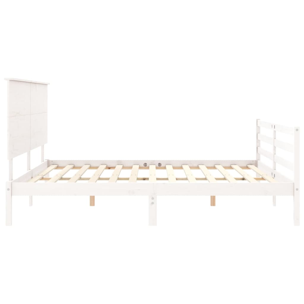 vidaXL Bed Frame without Mattress White 200x200 cm Solid Wood