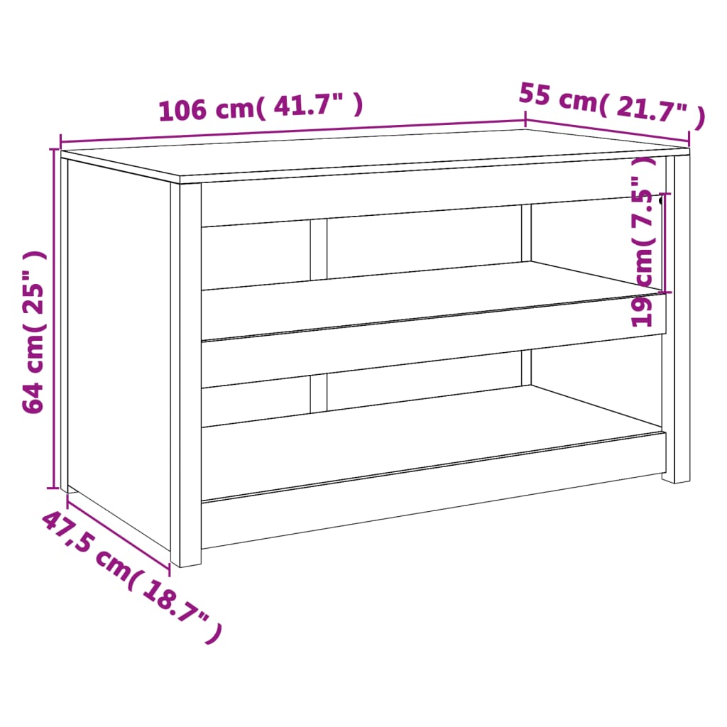 vidaXL Outdoor Kitchen Cabinet 106x55x64 cm Solid Wood Douglas