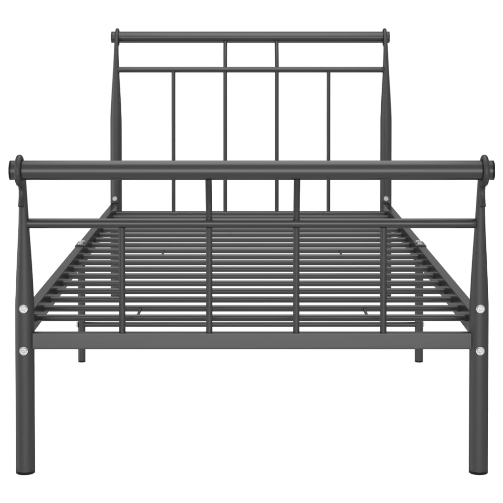 vidaXL Bed Frame without Mattress Black Metal 90x200 cm