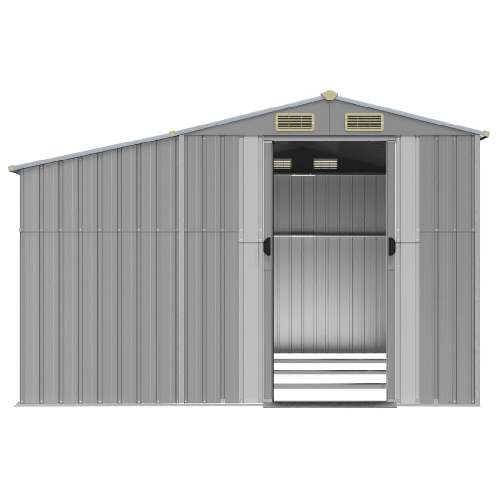 vidaXL Garden Shed Grey 277x365.5x179 cm Galvanised Steel