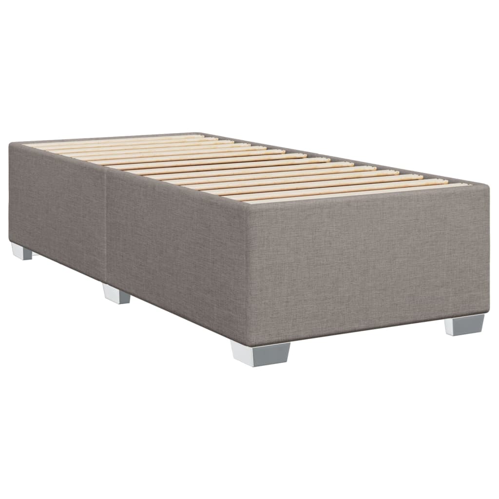 vidaXL Box Spring Bed with Mattress Taupe 100x200 cm Fabric