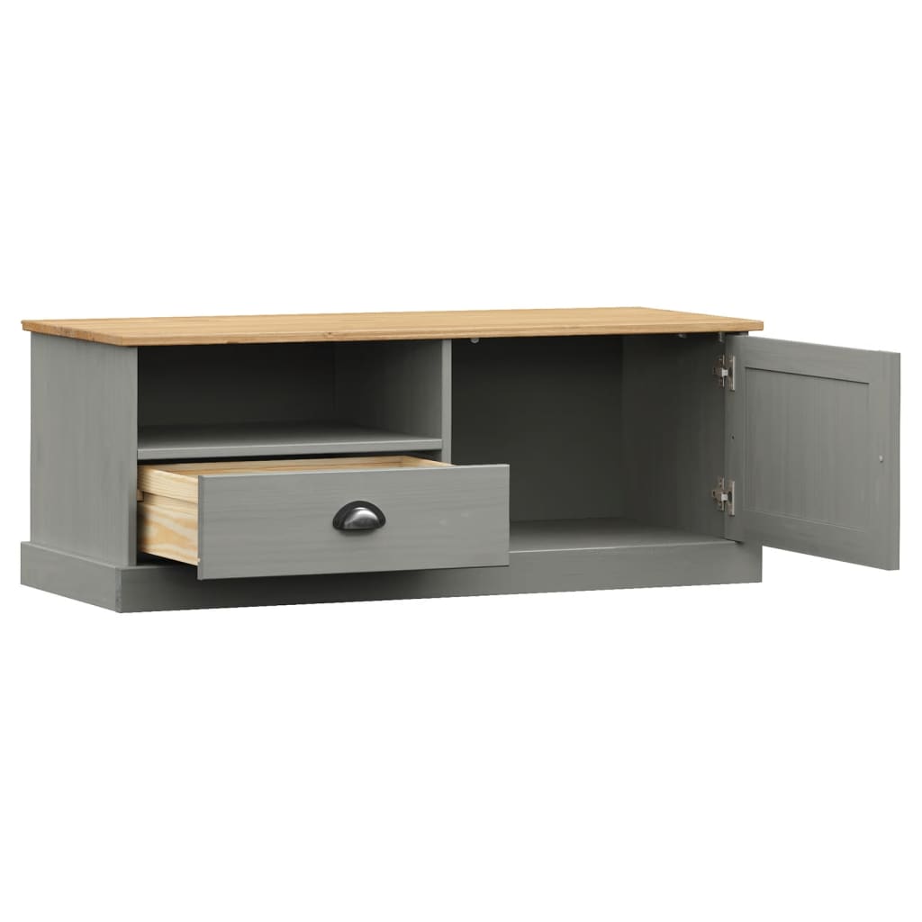 vidaXL TV Cabinet VIGO Grey 106x40x40 cm Solid Wood Pine