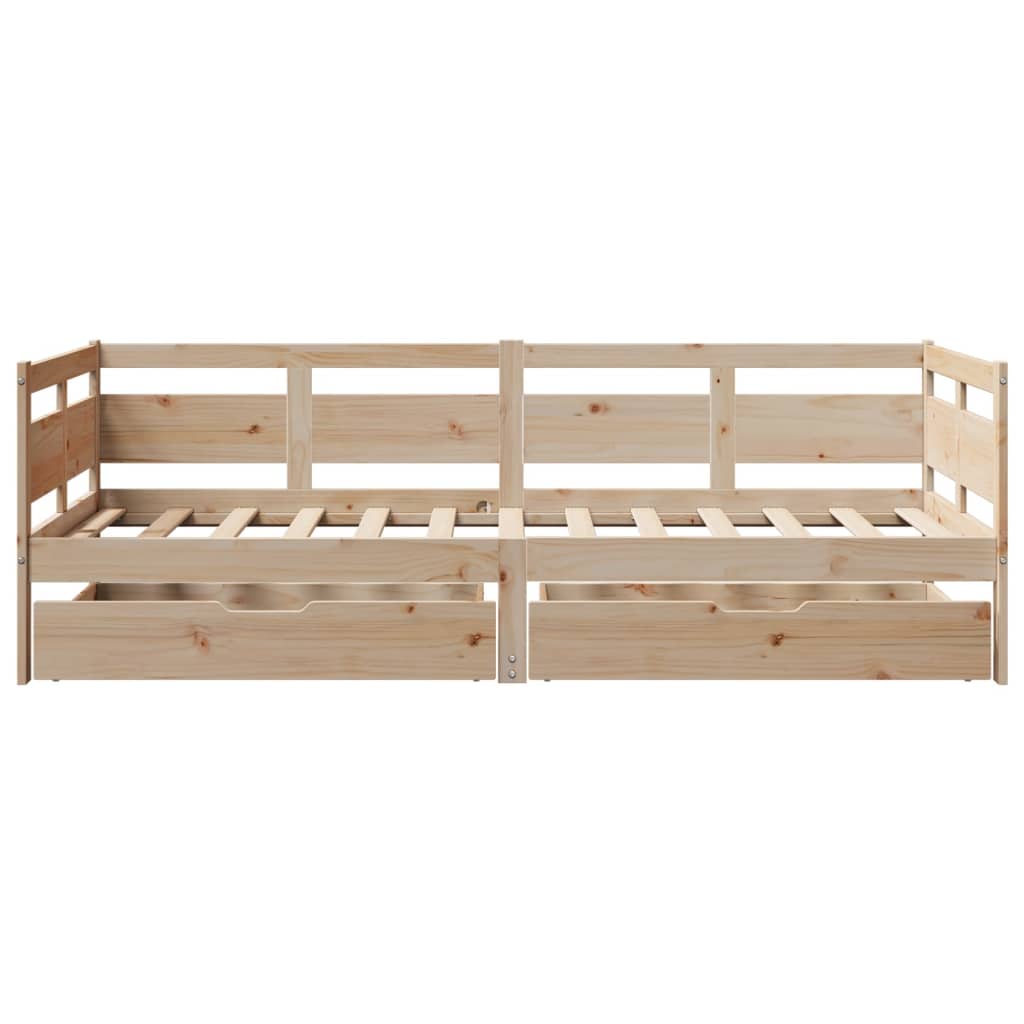 vidaXL Daybed with Drawers without Mattress 80x200 cm Solid Wood