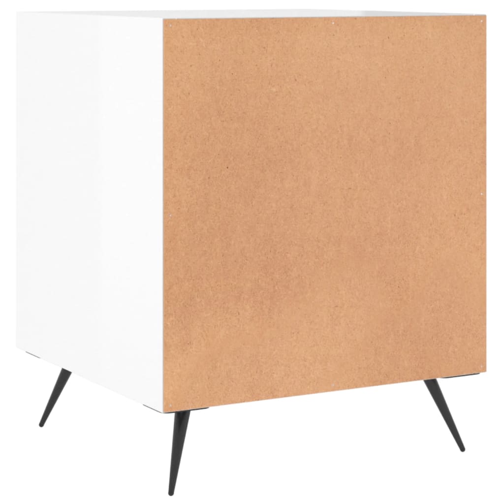 vidaXL Bedside Cabinet High Gloss White 40x40x50 cm Engineered Wood