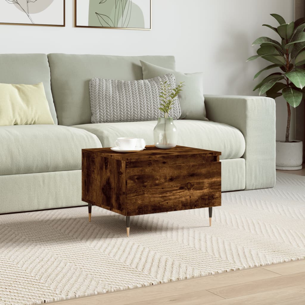 vidaXL Coffee Table Smoked Oak 50x46x35 cm Engineered Wood