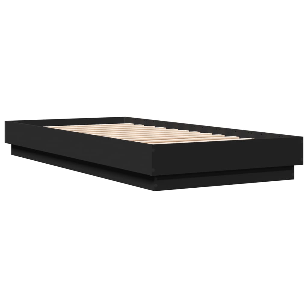 vidaXL Bed Frame without Mattress Black 100x200 cm Engineered Wood