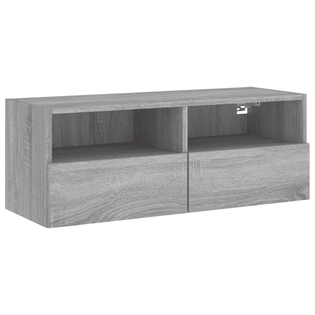 vidaXL TV Wall Cabinet Grey Sonoma 80x30x30 cm Engineered Wood