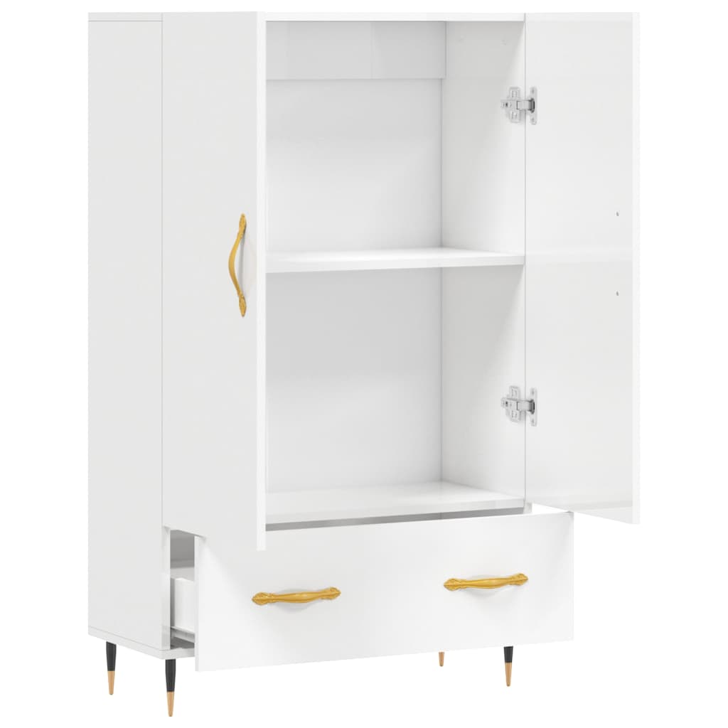 vidaXL Highboard High Gloss White 69.5x31x115 cm Engineered Wood