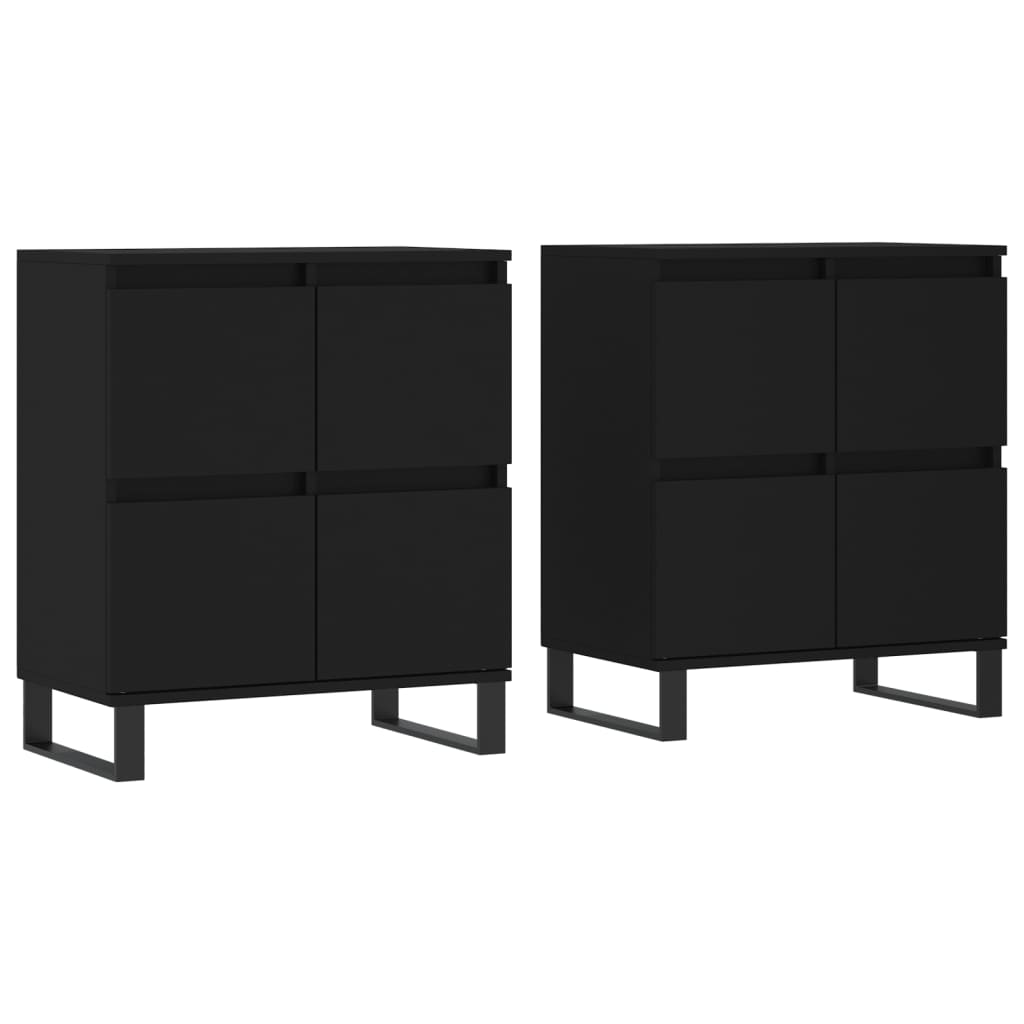 vidaXL Sideboards 2 pcs Black Engineered Wood