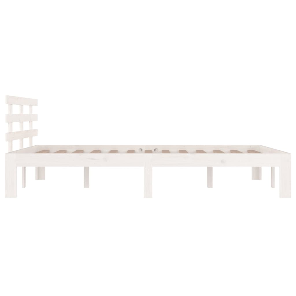 vidaXL Bed Frame without Mattress White Solid Wood 140x200 cm