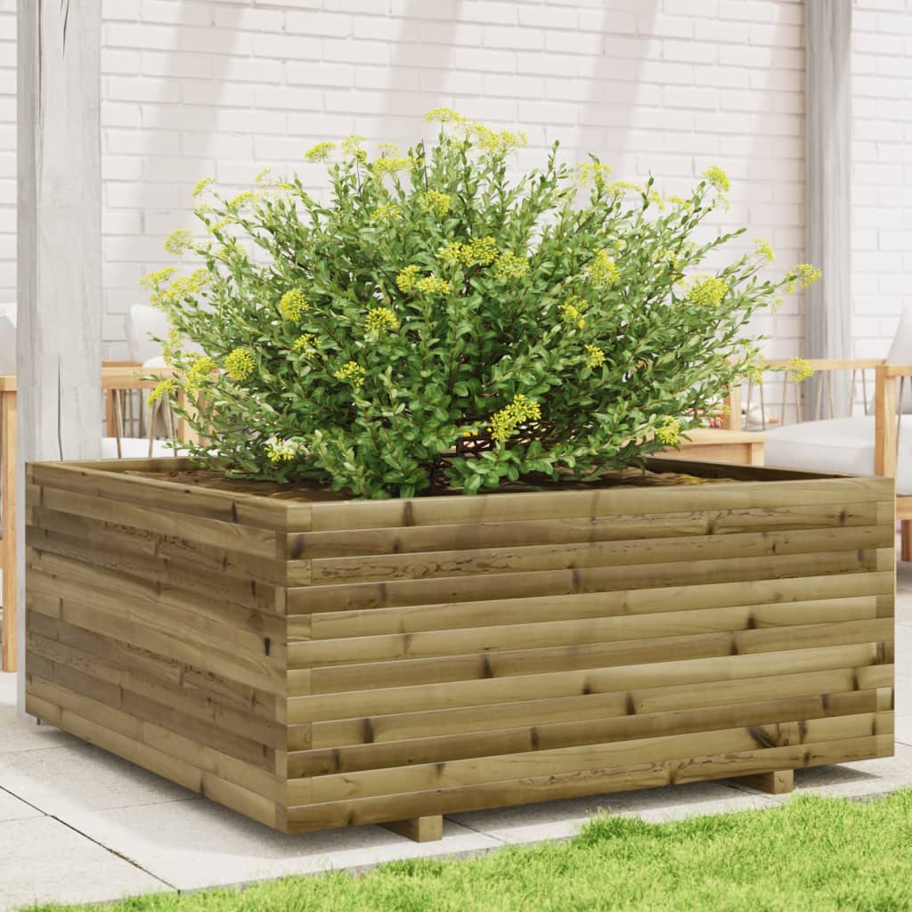 vidaXL Garden Planter 110x110x49.5 cm Impregnated Wood Pine