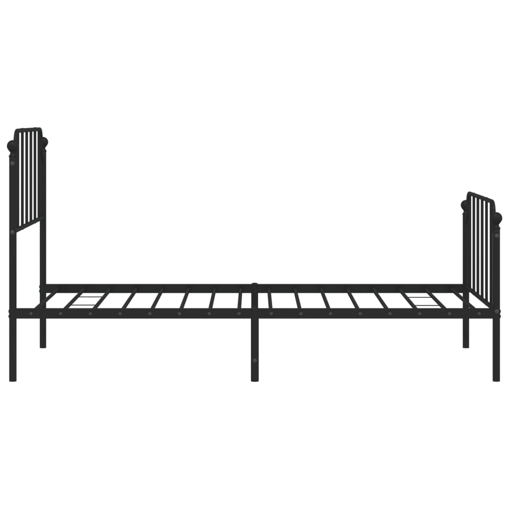 vidaXL Metal Bed Frame without Mattress with Footboard Black 90x200 cm