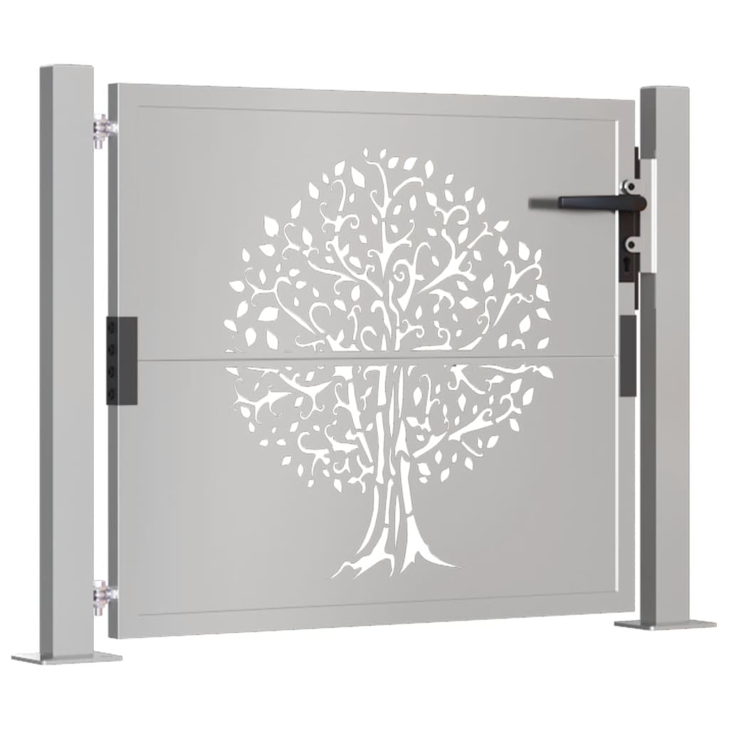 vidaXL Garden Gate 105x105 cm Corten Steel Tree Design