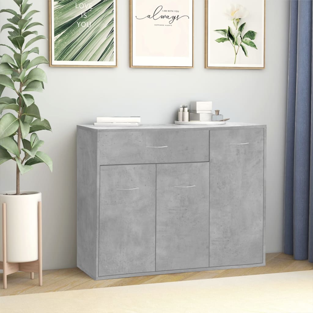 vidaXL Sideboard Concrete Grey 88x30x70 cm Engineered Wood