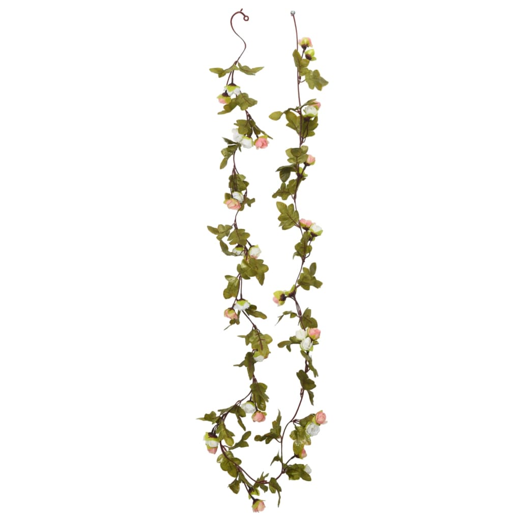 vidaXL Christmas Flower Garlands 6 pcs Champagne 215 cm