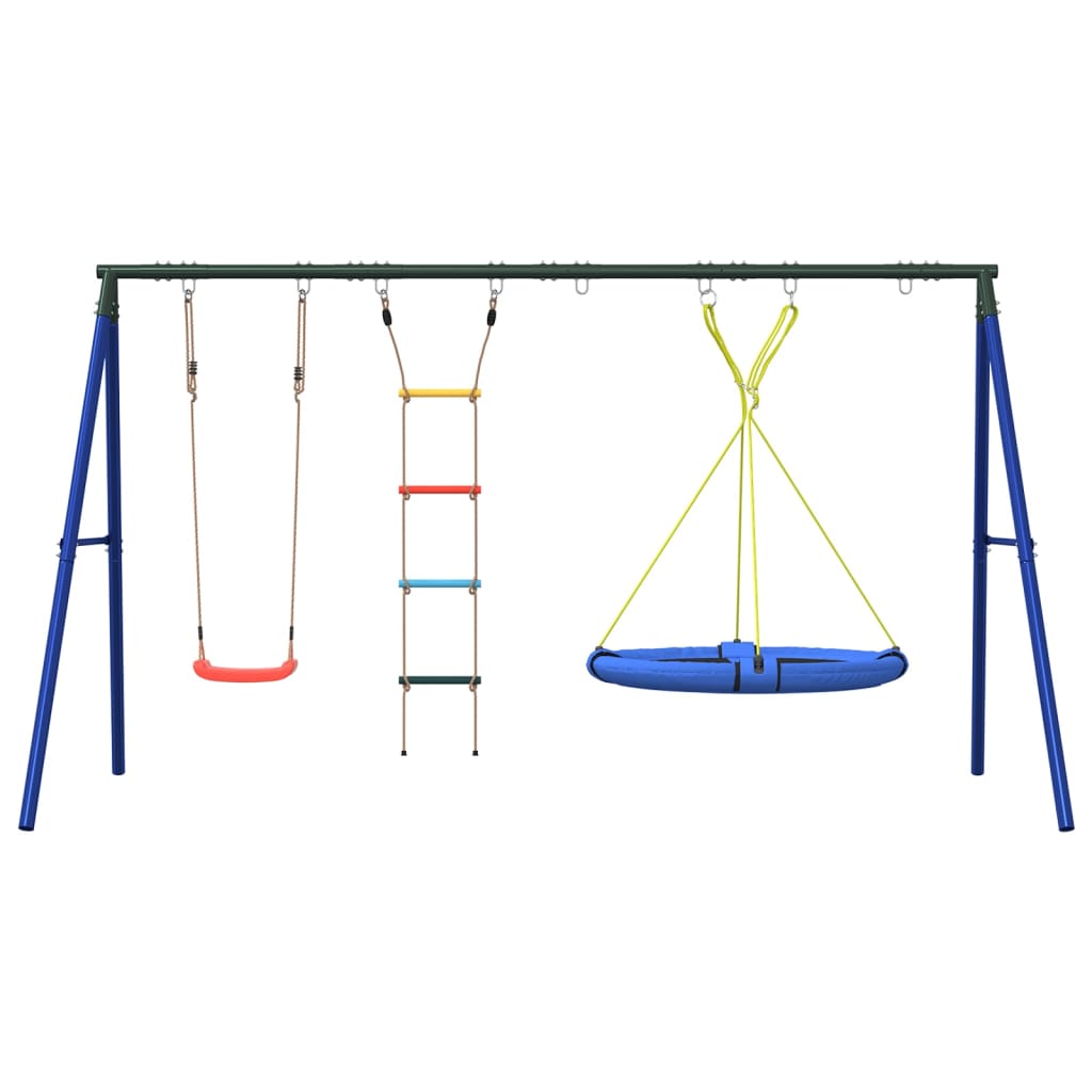 vidaXL Outdoor Swing Set with Swing, Ladder, Saucer Swing