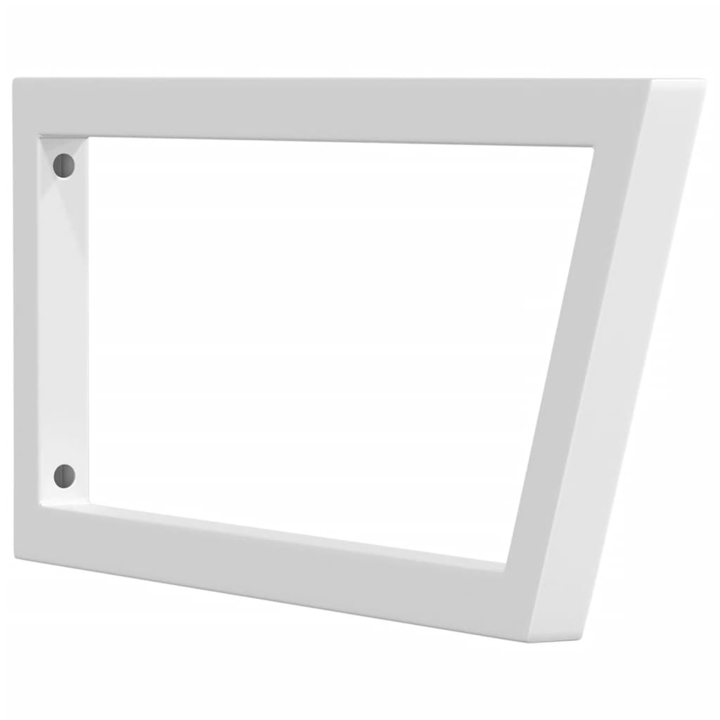 vidaXL Shelf Brackets for Washbasin 2 pcs White Trapezium Steel