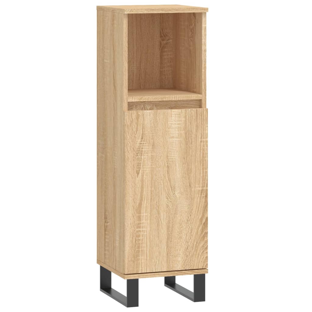 vidaXL Bathroom Cabinet Sonoma Oak 30x30x100 cm Engineered Wood