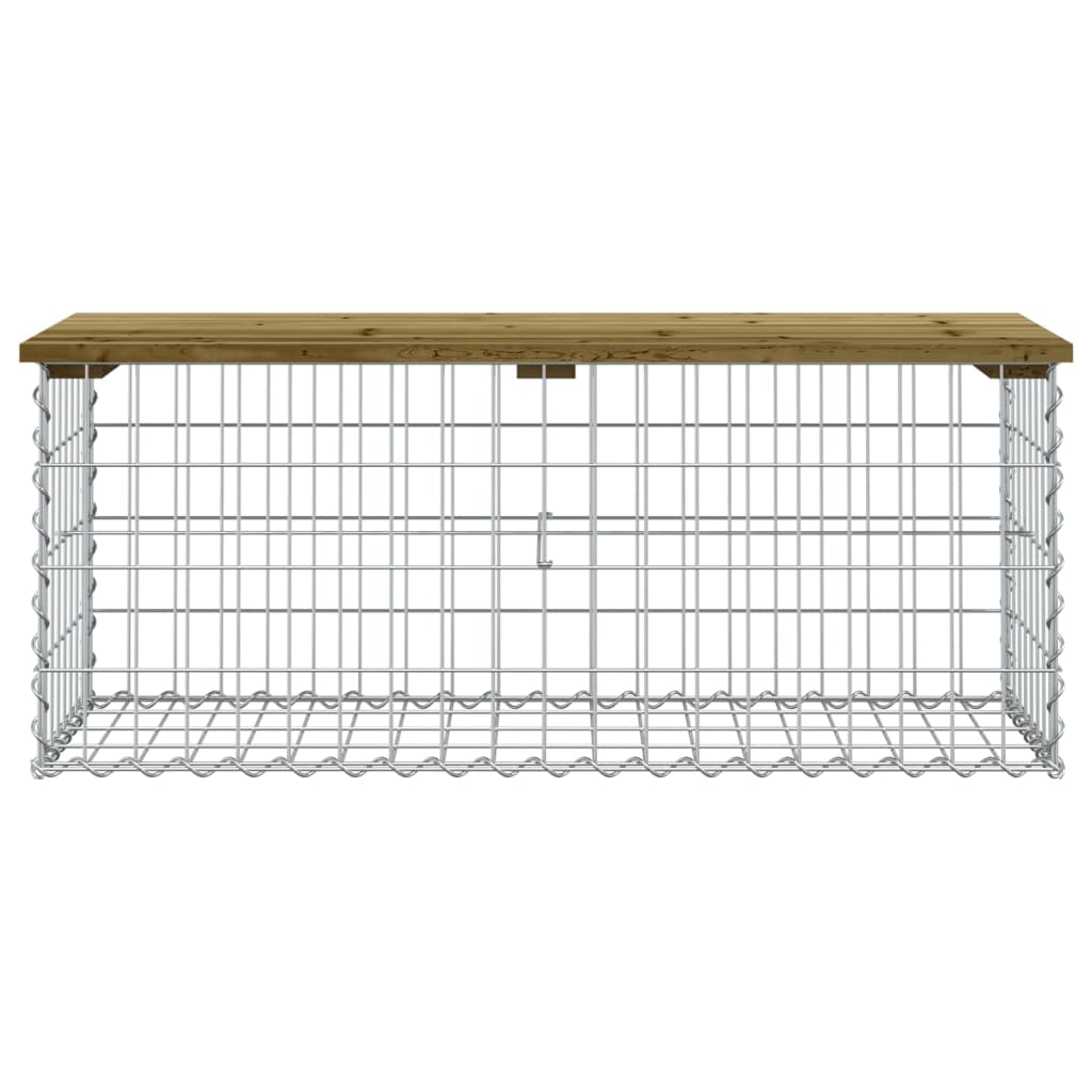 vidaXL Garden Bench Gabion Design 103x44x42 cm Impregnated Wood Pine