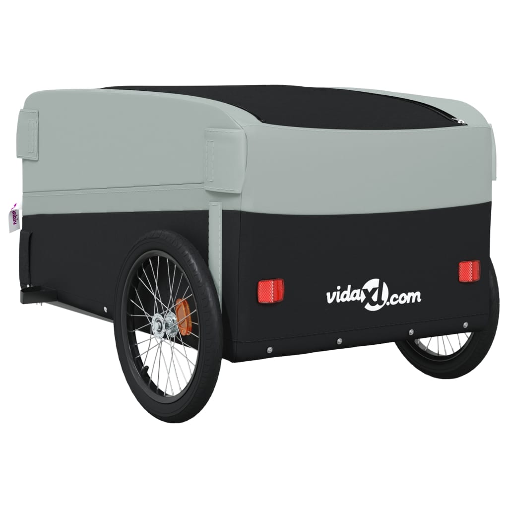 vidaXL Bike Trailer Black and Grey 45 kg Iron