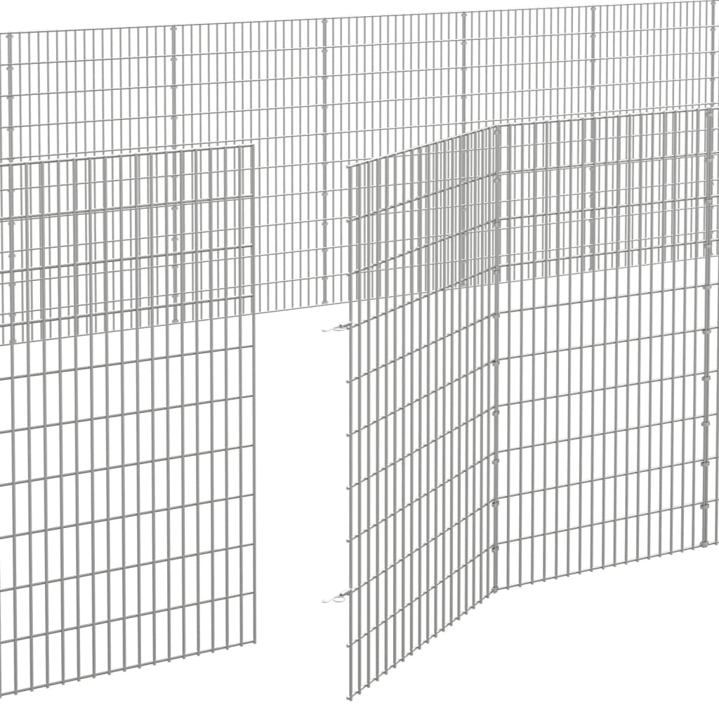 vidaXL Free Range Animal Enclosure 48-Panel 54x100 cm Galvanised Iron