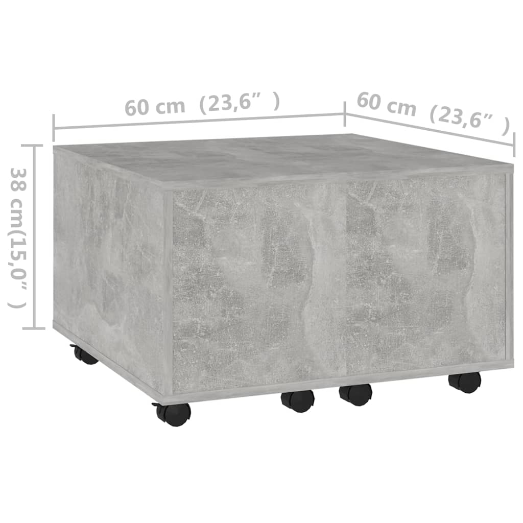 vidaXL Coffee Table Concrete Grey 60x60x38 cm Engineered Wood