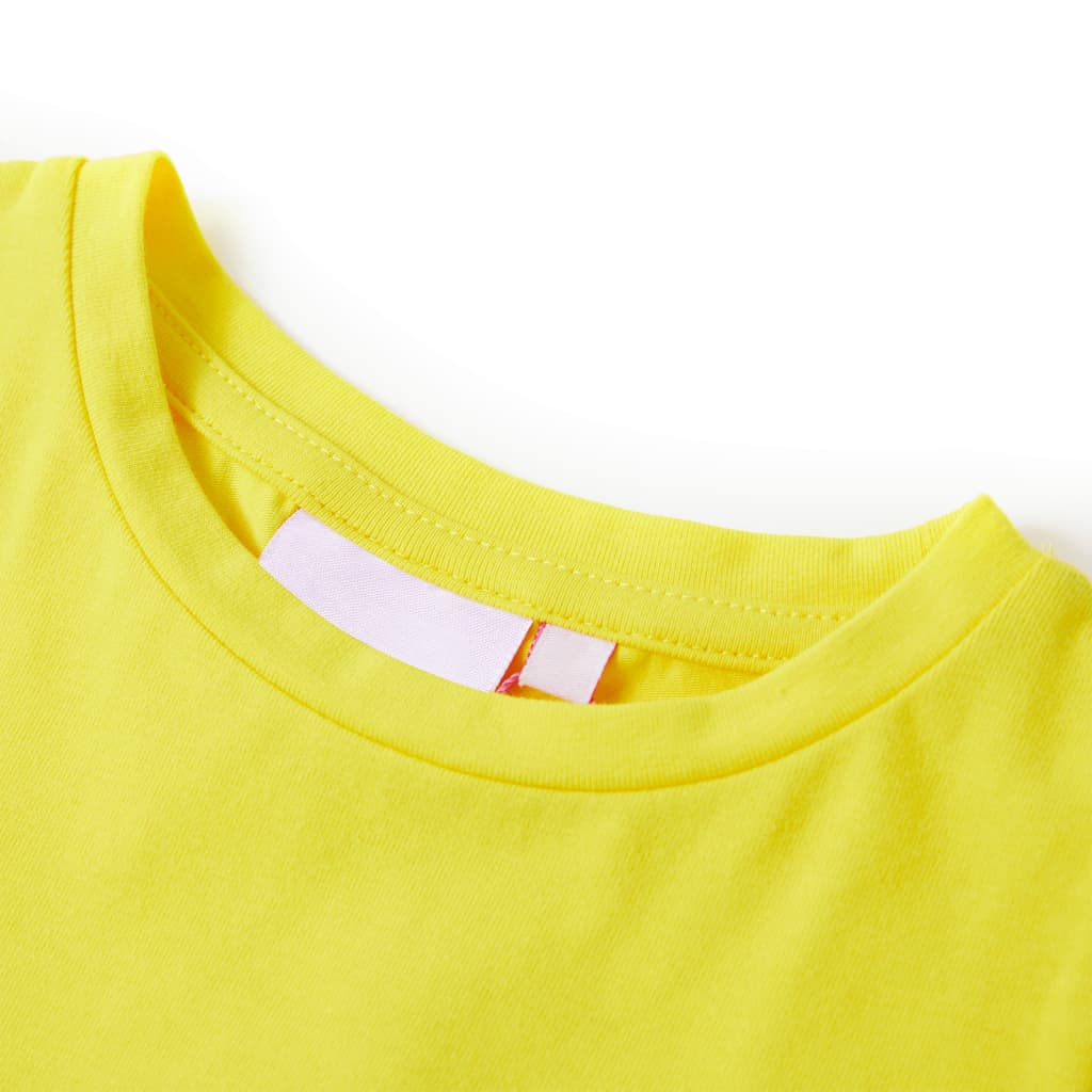 Kids' T-shirt with Cap Sleeves Bright Yellow 104