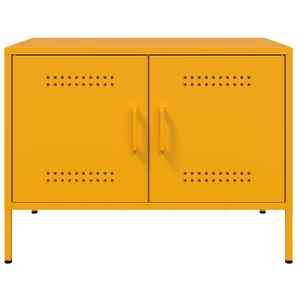 vidaXL TV Cabinet Mustard Yellow 68x39x50.5 cm Steel