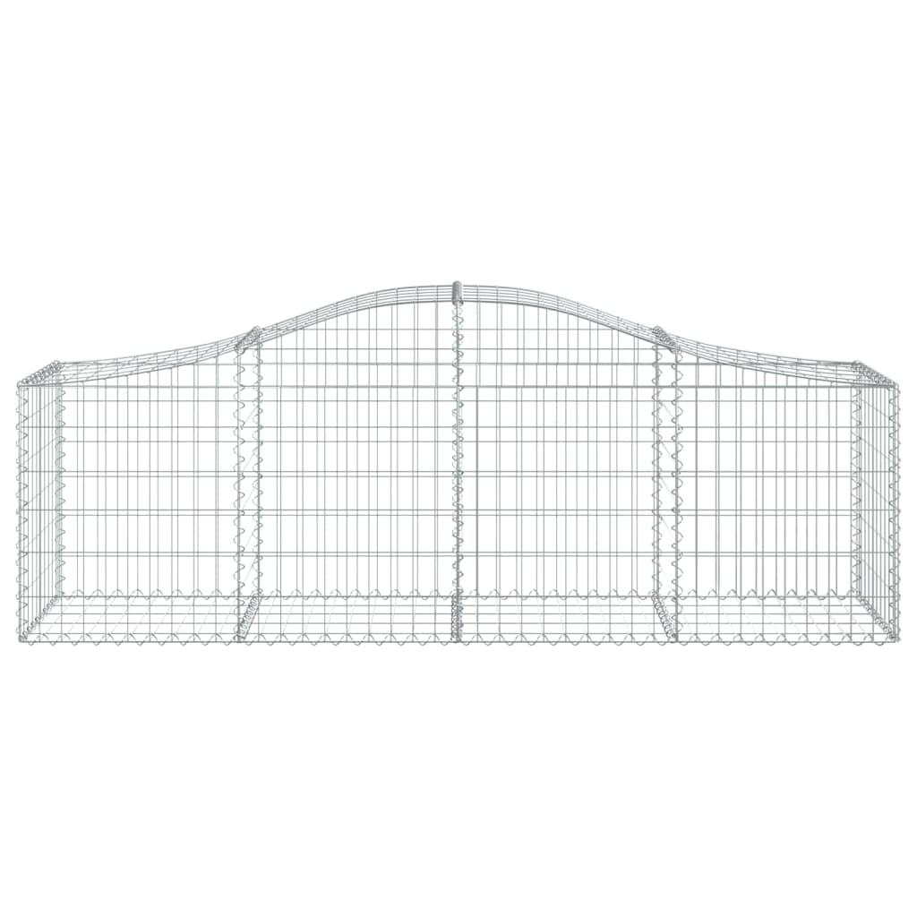 vidaXL Arched Gabion Baskets 9 pcs 200x50x60/80 cm Galvanised Iron