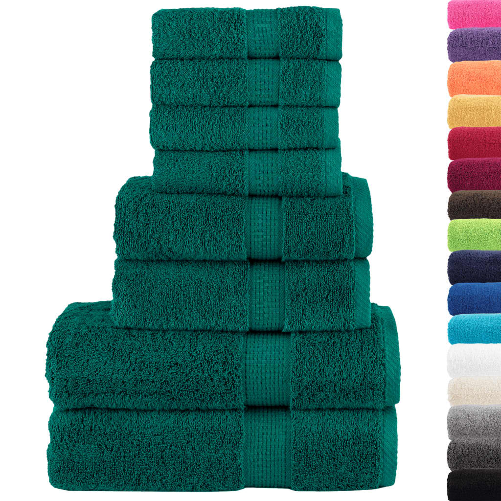 vidaXL 8 Piece Premium Towel Set SOLUND Green 600 gsm