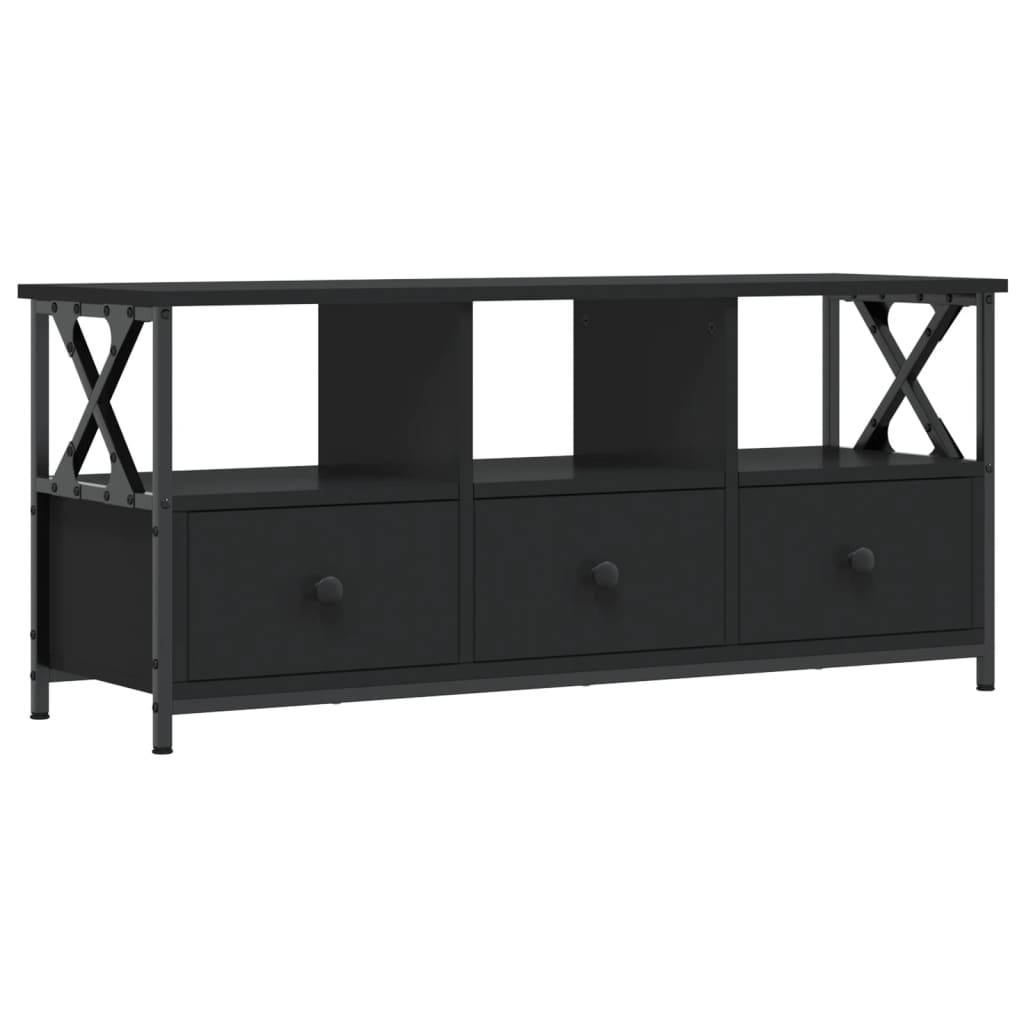 vidaXL TV Cabinet Black 102x33x45 cm Engineered Wood&Iron