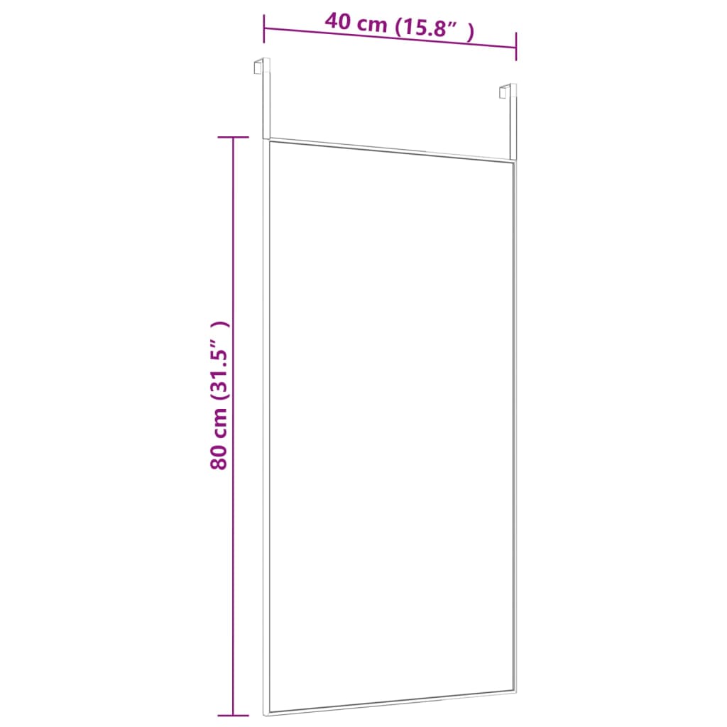 vidaXL Door Mirror Black 40x80 cm Glass and Aluminium