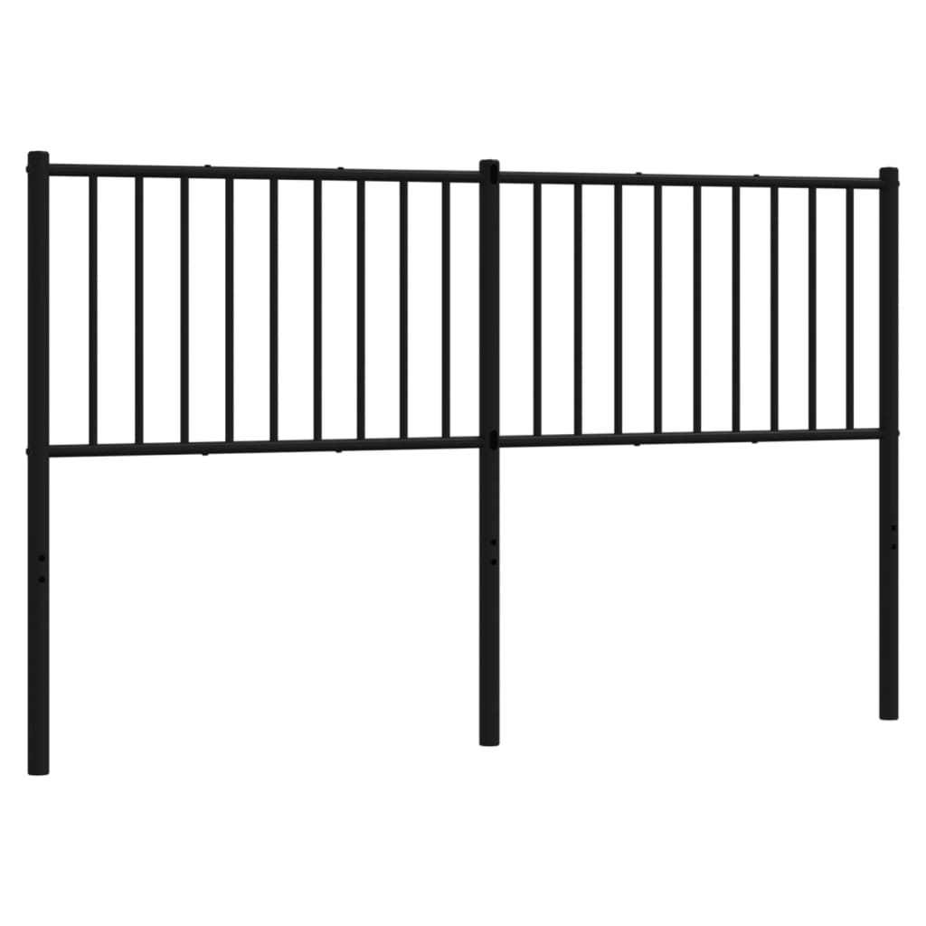 vidaXL Metal Headboard Black 150 cm