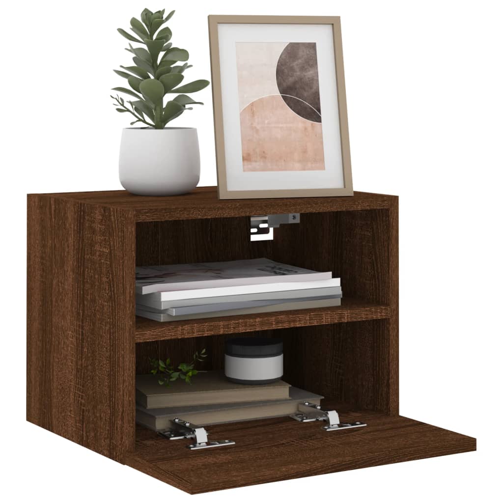 vidaXL TV Wall Cabinet Brown Oak 40x30x30 cm Engineered Wood