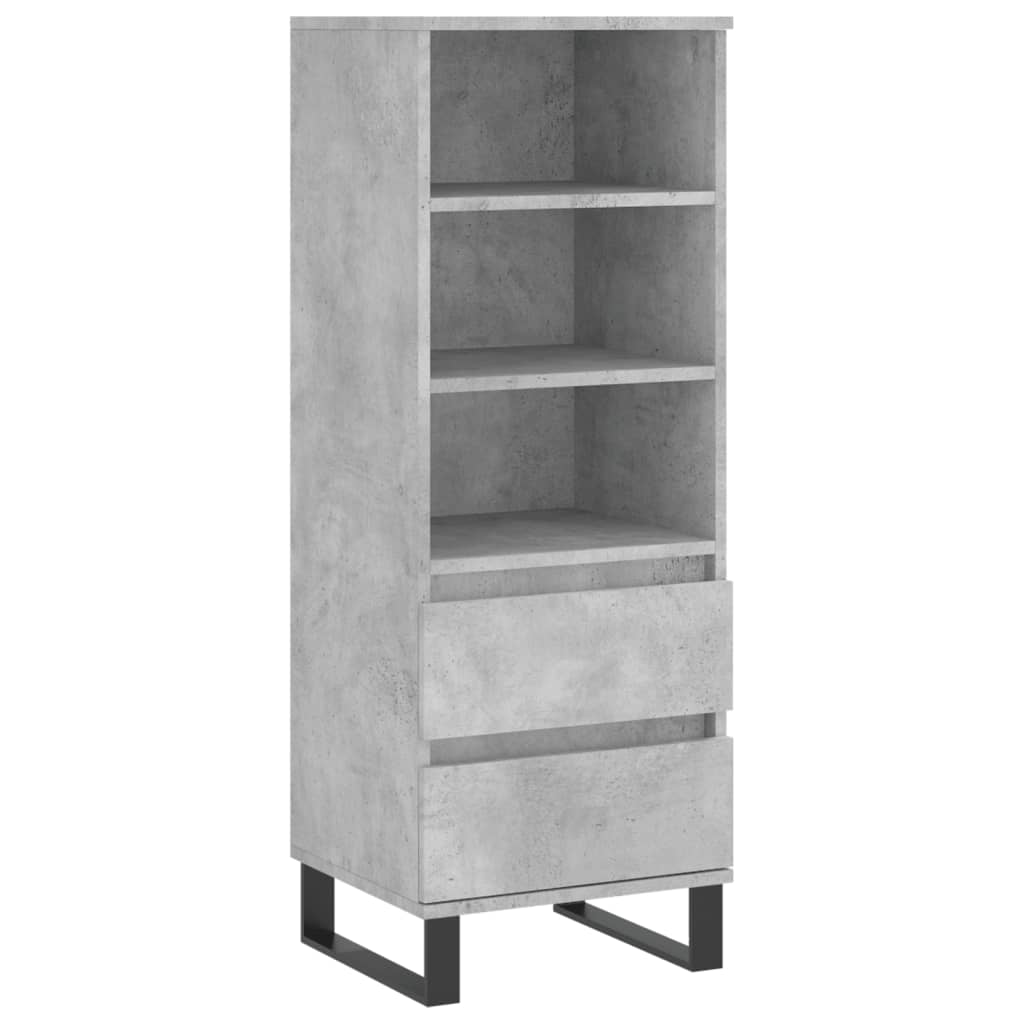 vidaXL Highboard Concrete Grey 40x36x110 cm Engineered Wood