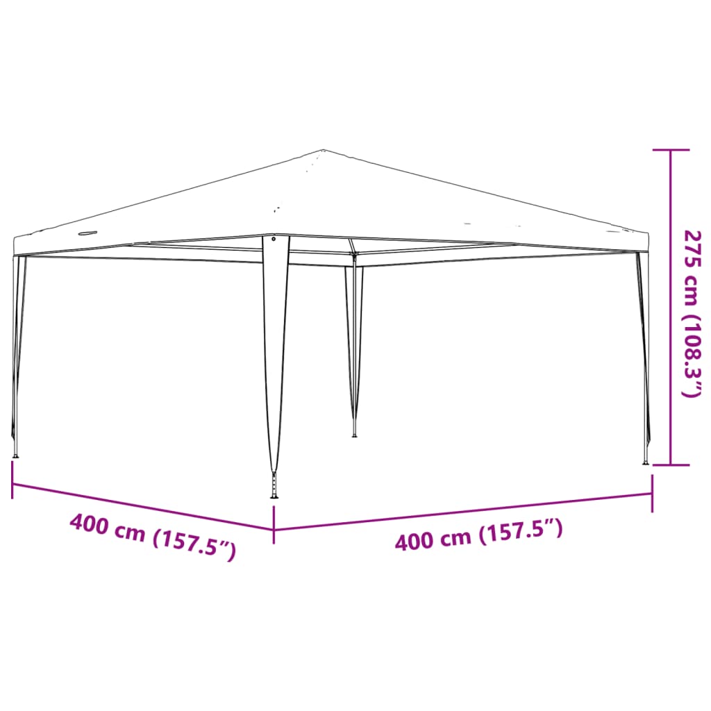 vidaXL Professional Party Tent 4x4 m Anthracite 90 g/m²