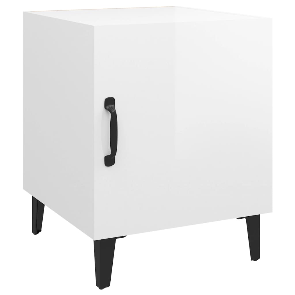 vidaXL Bedside Cabinets 2 pcs High Gloss White Engineered Wood