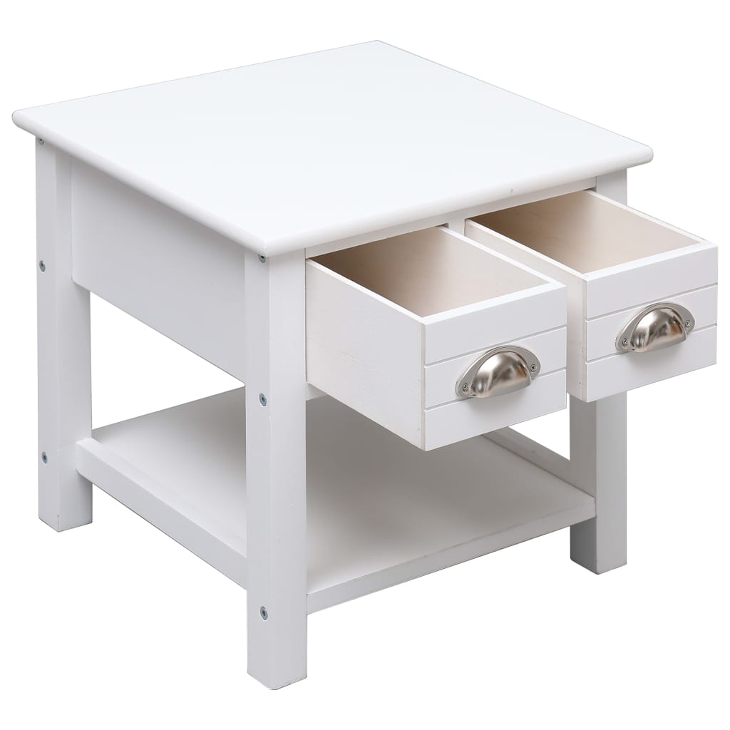 vidaXL Side Table White 40x40x40 cm Paulownia Wood