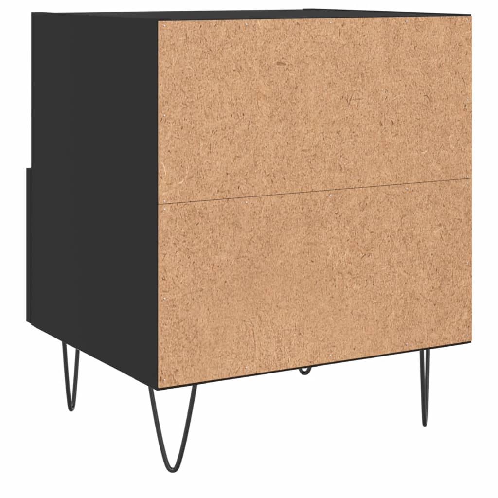 vidaXL Bedside Cabinet Black 40x35x47.5 cm Engineered Wood