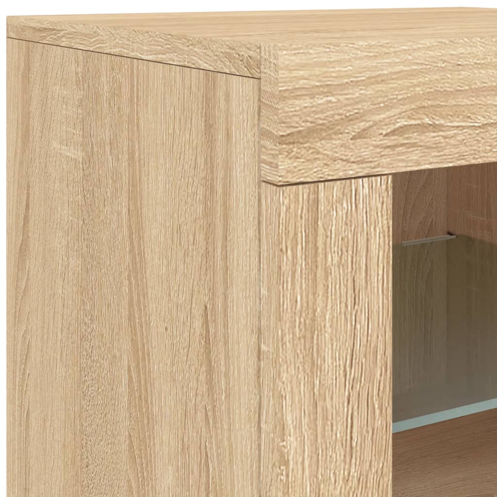 vidaXL Sideboard with LED Lights Sonoma Oak 123x37x67 cm