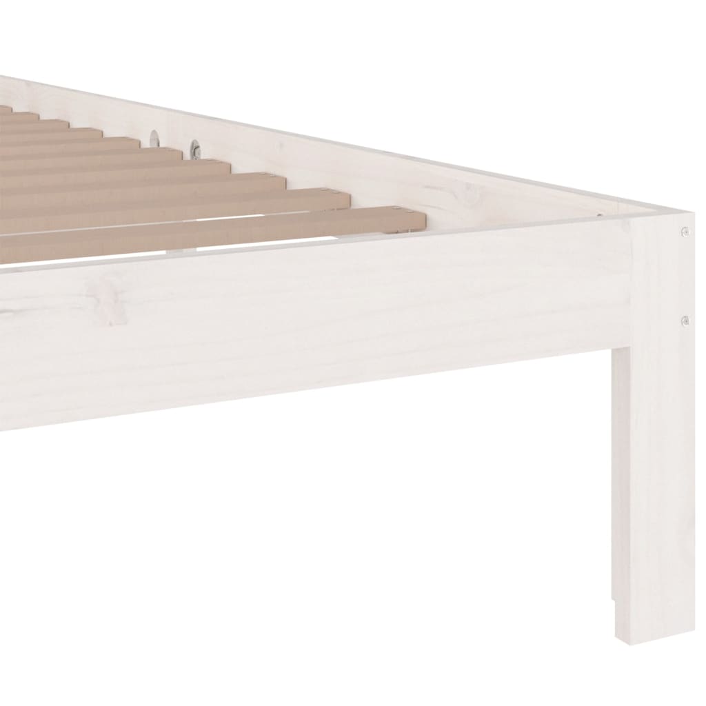 vidaXL Bed Frame without Mattress White Solid Wood 150x200 cm King Size