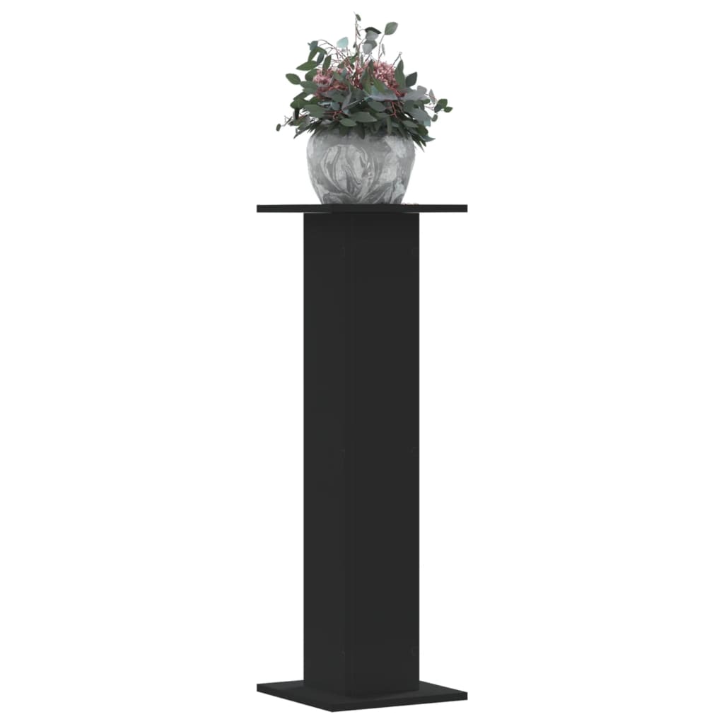 vidaXL Plant Stands 2 pcs Black 30x30x95 cm Engineered Wood