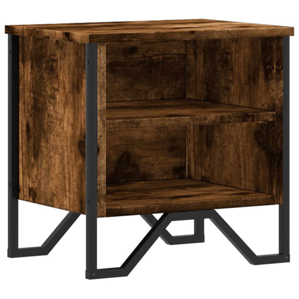 vidaXL Bedside Cabinet Smoked Oak 40x30x40 cm Engineered Wood