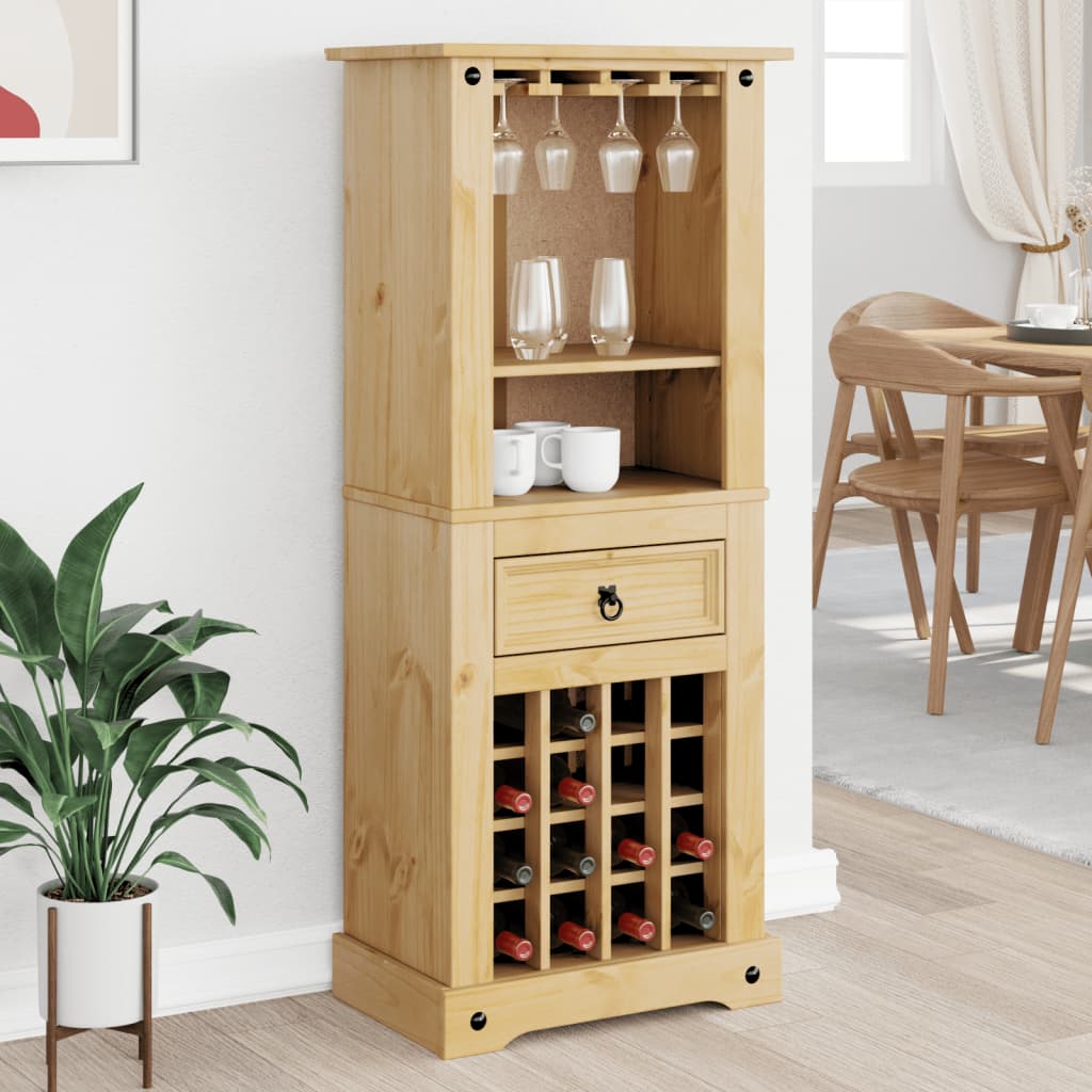 vidaXL Wine Rack Corona 56x35x120 cm Solid Wood Pine