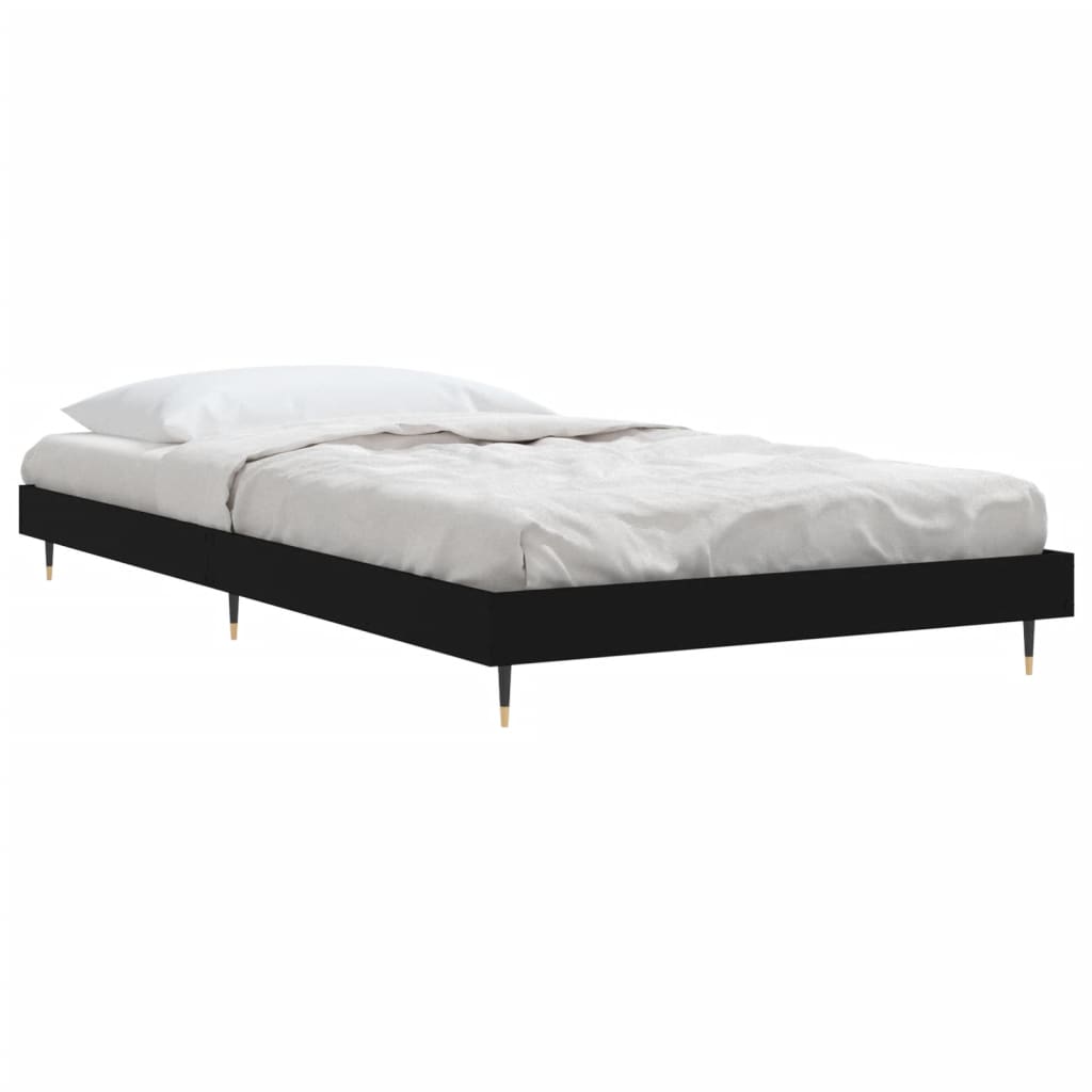 vidaXL Bed Frame without Mattress Black 100x200 cm Engineered Wood